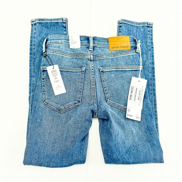 Denim Forum The Nico Mid Rise Skinny Dark Bleu N Stormy Size 23 x 26 L NWT - Picture 5 of 9